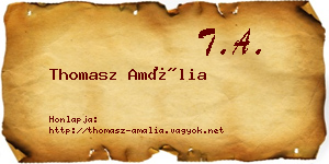 Thomasz Amália névjegykártya
